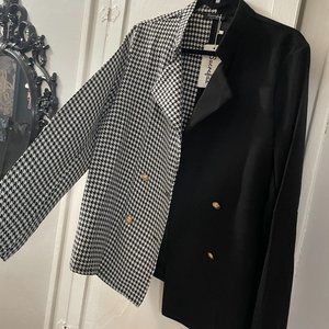 Black & White Houndstooth Blazer